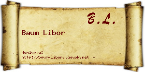 Baum Libor névjegykártya